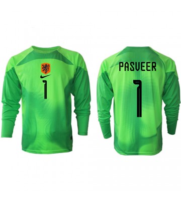 Netherlands Remko Pasveer #1 Goalkeeper Replica Home Stadium Shirt World Cup 2022 Long Sleeve